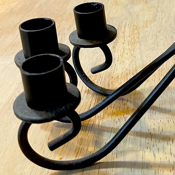 Pair of Vintage Wrought Iron Candle Holders - Picture 6 of 8